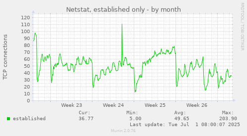 Netstat, established only